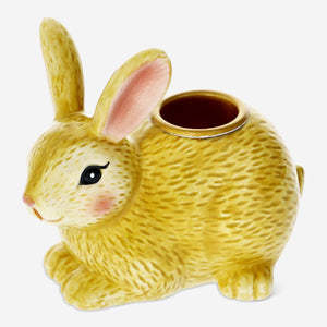CANDLE HOLDER BUNNY BROWN