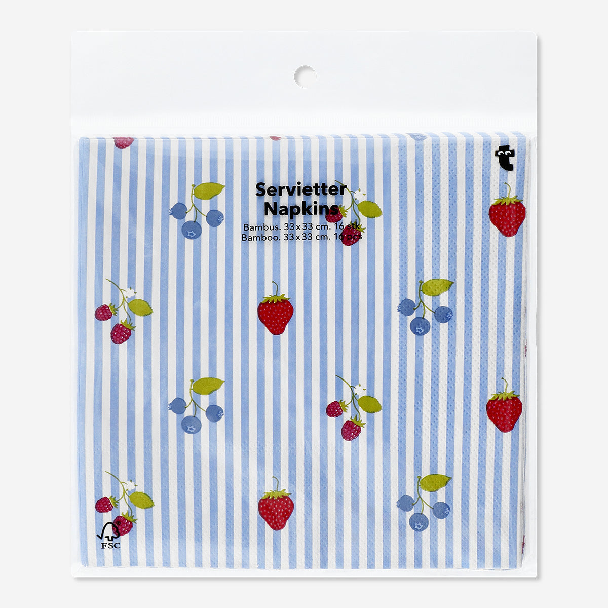 NAPKIN PICNIC BERRIES 16PCS 16,5 x 16,5 CM
