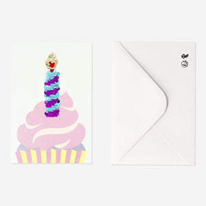 CARD W ENVELOPE CANDLE W SEQUINS