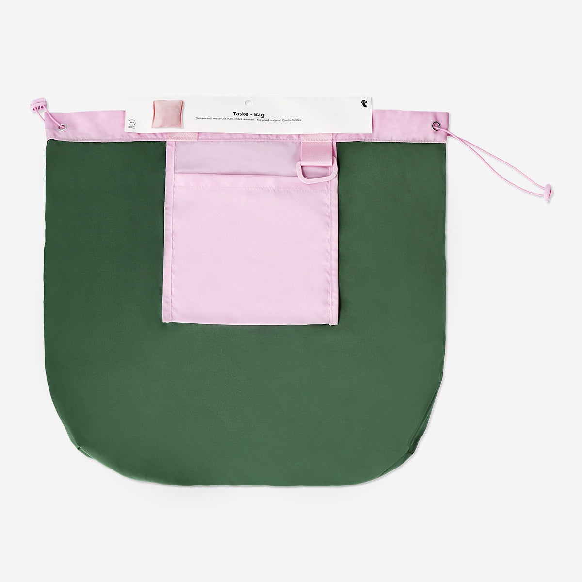 Pembe Renk Bloğu Detaylı Bez Çanta