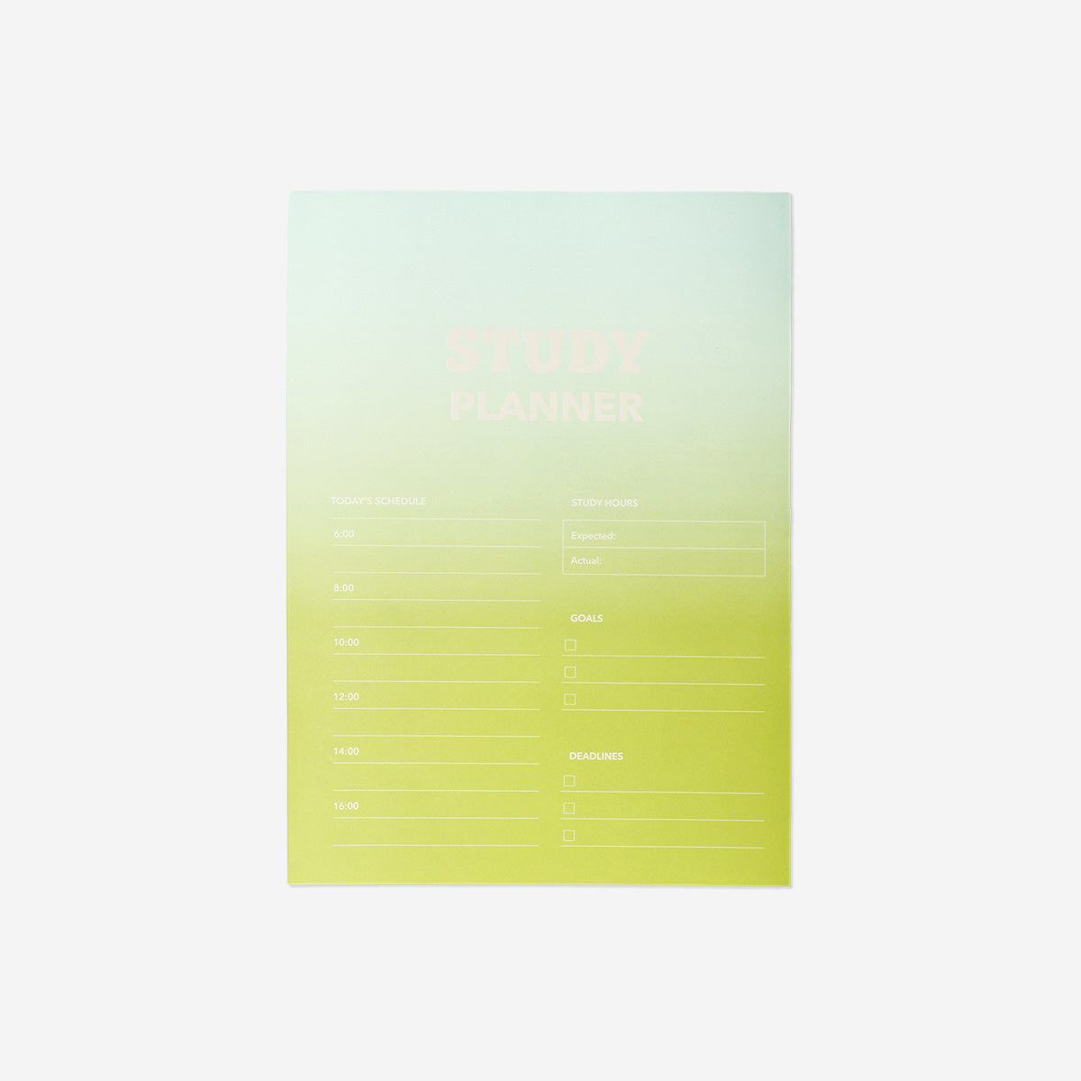 Yeşil Haftalık Çalışma Planlayıcı Defter