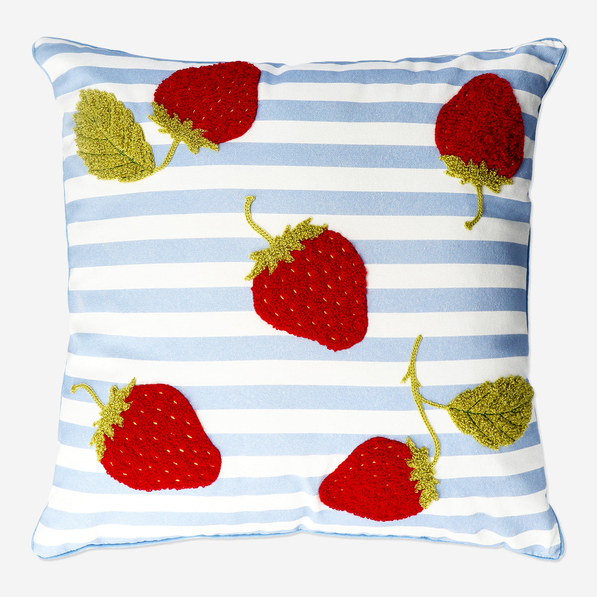 CUSHION 45X45 CM STRAWBERRY EMBROIDERY & PRINTED COTTON