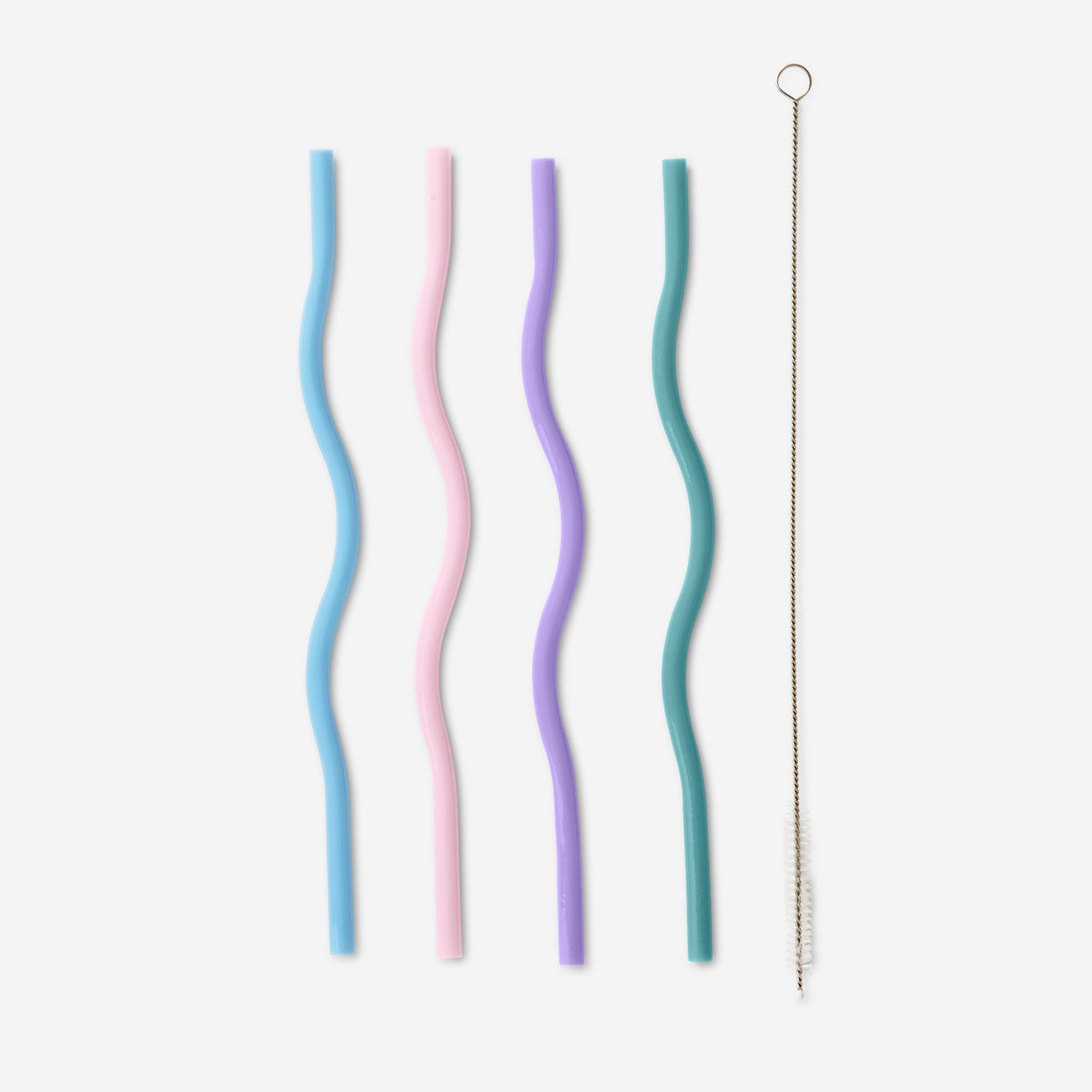 REUSABLE STRAWS SWIRL SOLID COLORS 12 PCS
