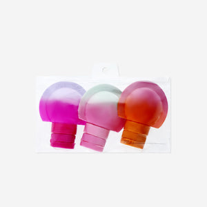 3'lü Pembe Silikon Seyahat Şişe Seti 60 ml