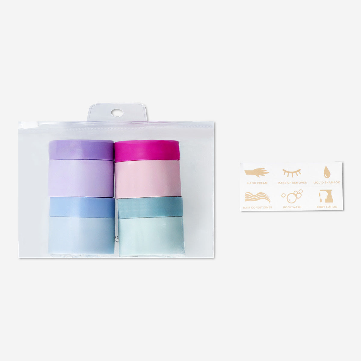 CONTAINERS FOR TRAVEL W STICKERS IN EVA BAG 20G 4PC