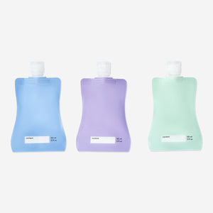 TRAVEL POUCH LIQUID DISPENSERS 90ML IN EVA BAG 3PCS