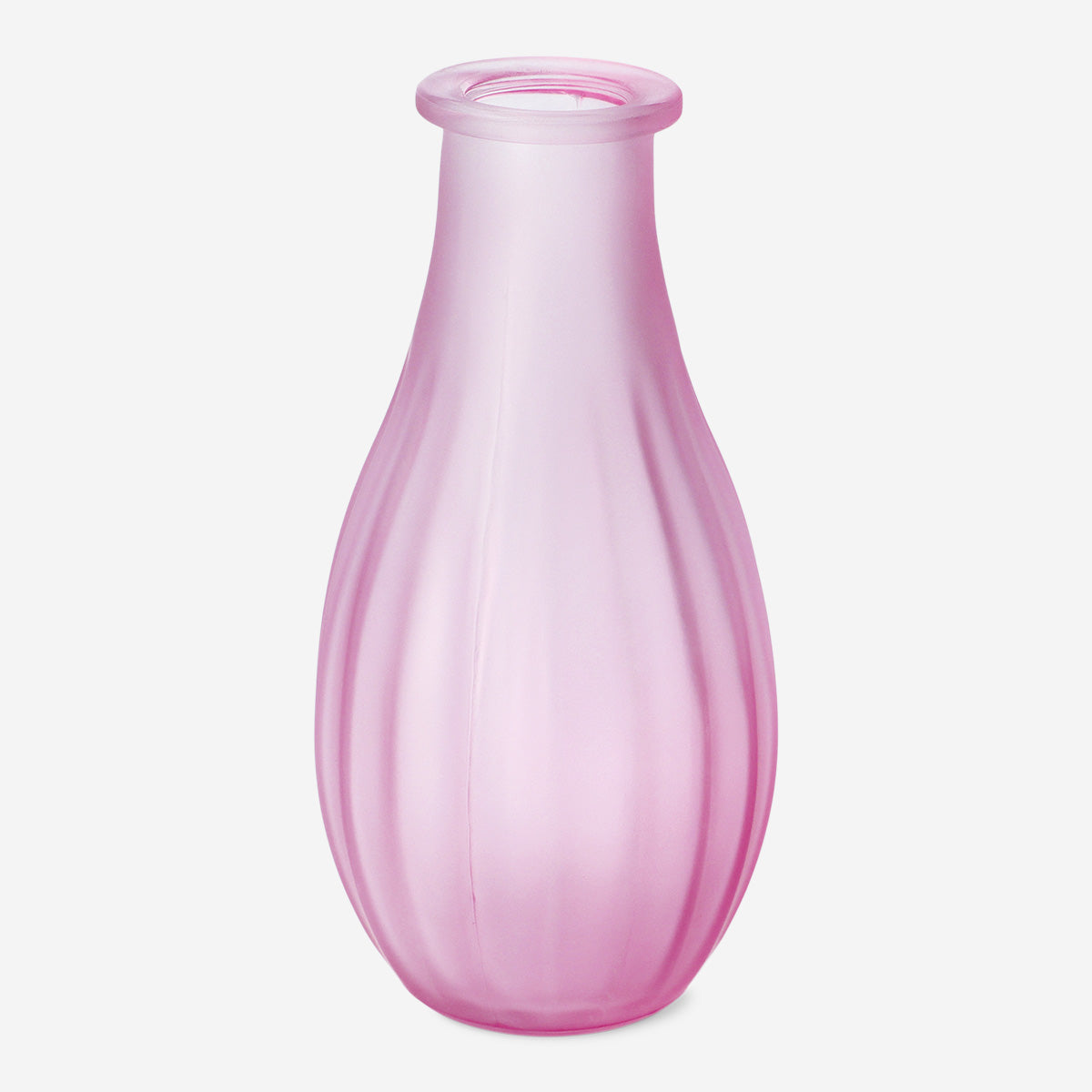 VASE GLASS SMALL FROSTED PINK