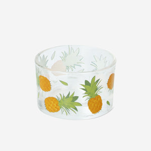 Ananas Desenli Cam Tealight Mumluk