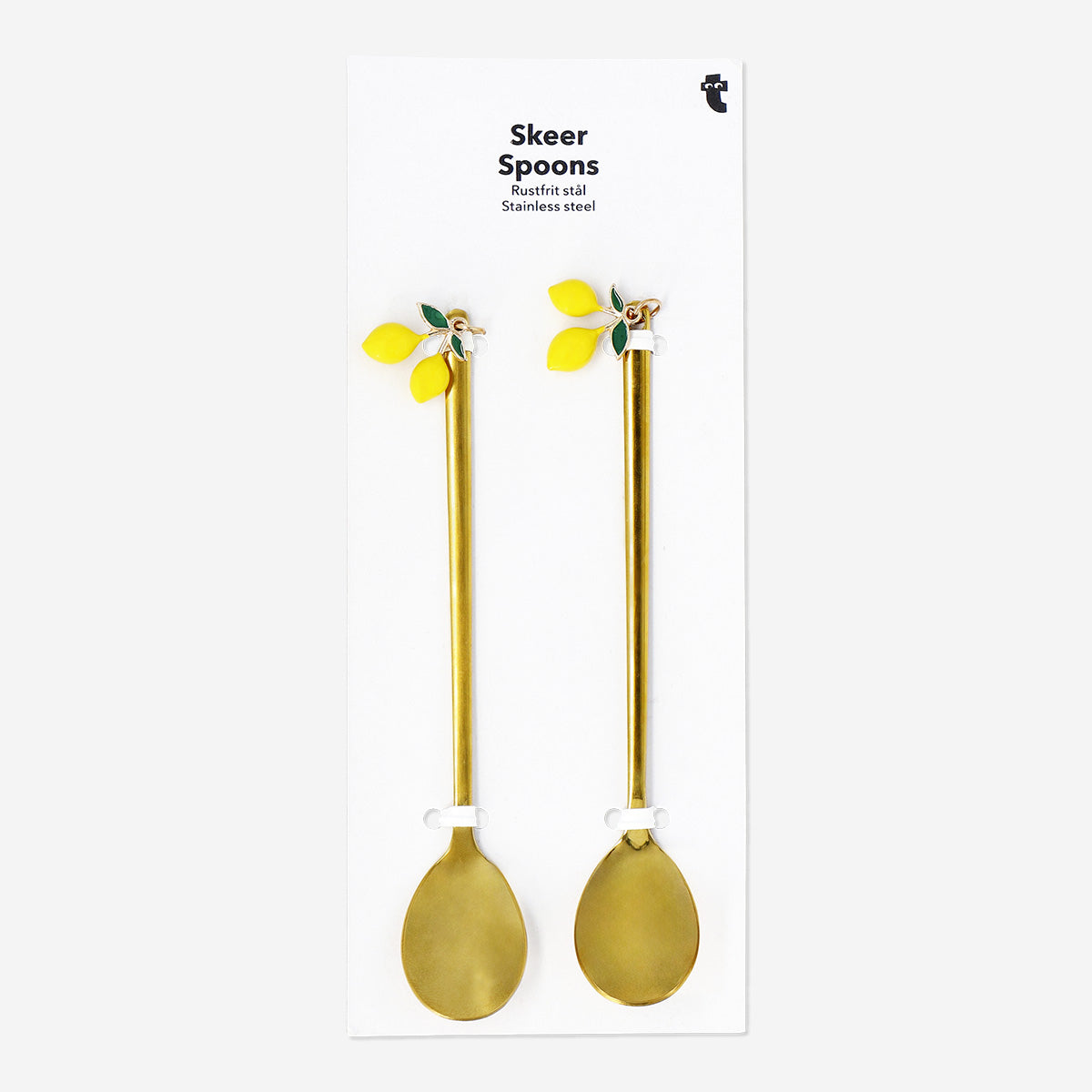 2'li Limon Detaylı Gold Tatlı Kaşığı