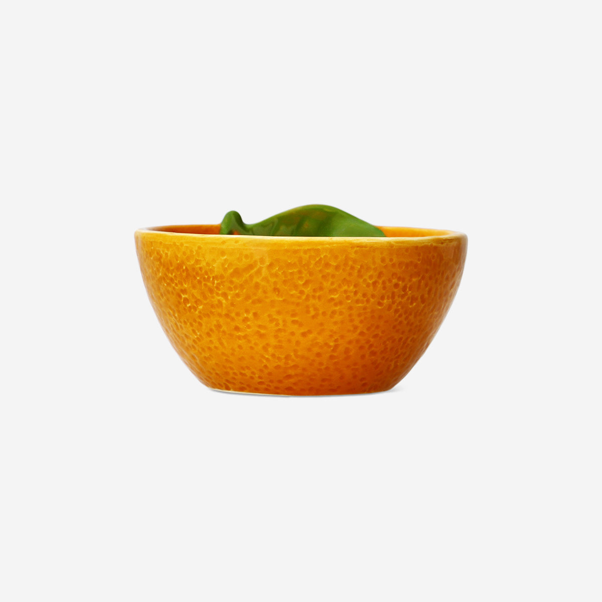 BOWL CERAMIC SHAPED AS ORANGE MEDIUM ORANGE COLOR