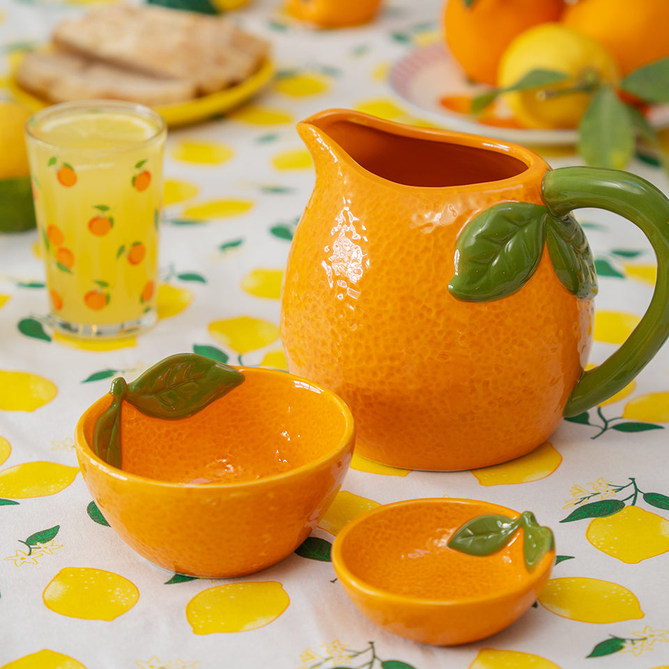 BOWL CERAMIC SHAPED AS ORANGE MEDIUM ORANGE COLOR