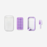 ICE CUBE TRAY AND STORAGE BOX WITH LID AND SHOVEL INSIDE BOX