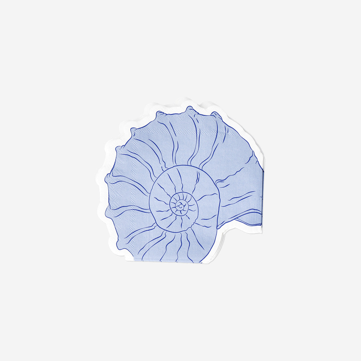NAPKIN SHAPED AS SHELL BLUE 16PCS 14x14cm