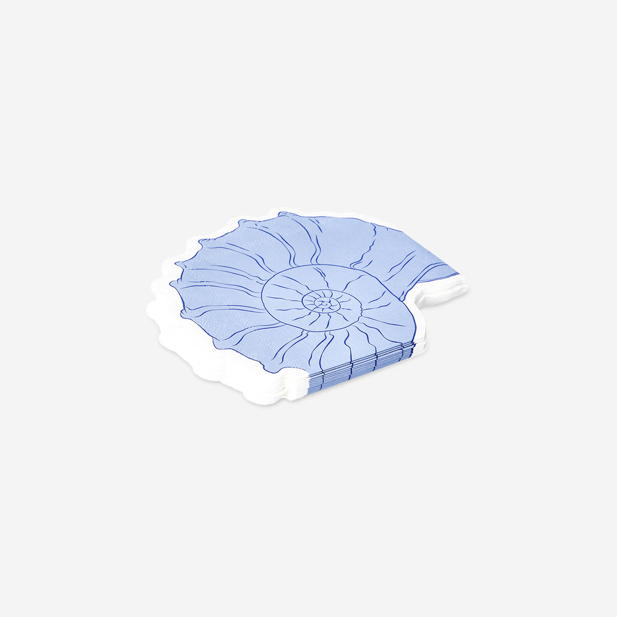 NAPKIN SHAPED AS SHELL BLUE 16PCS 14x14cm