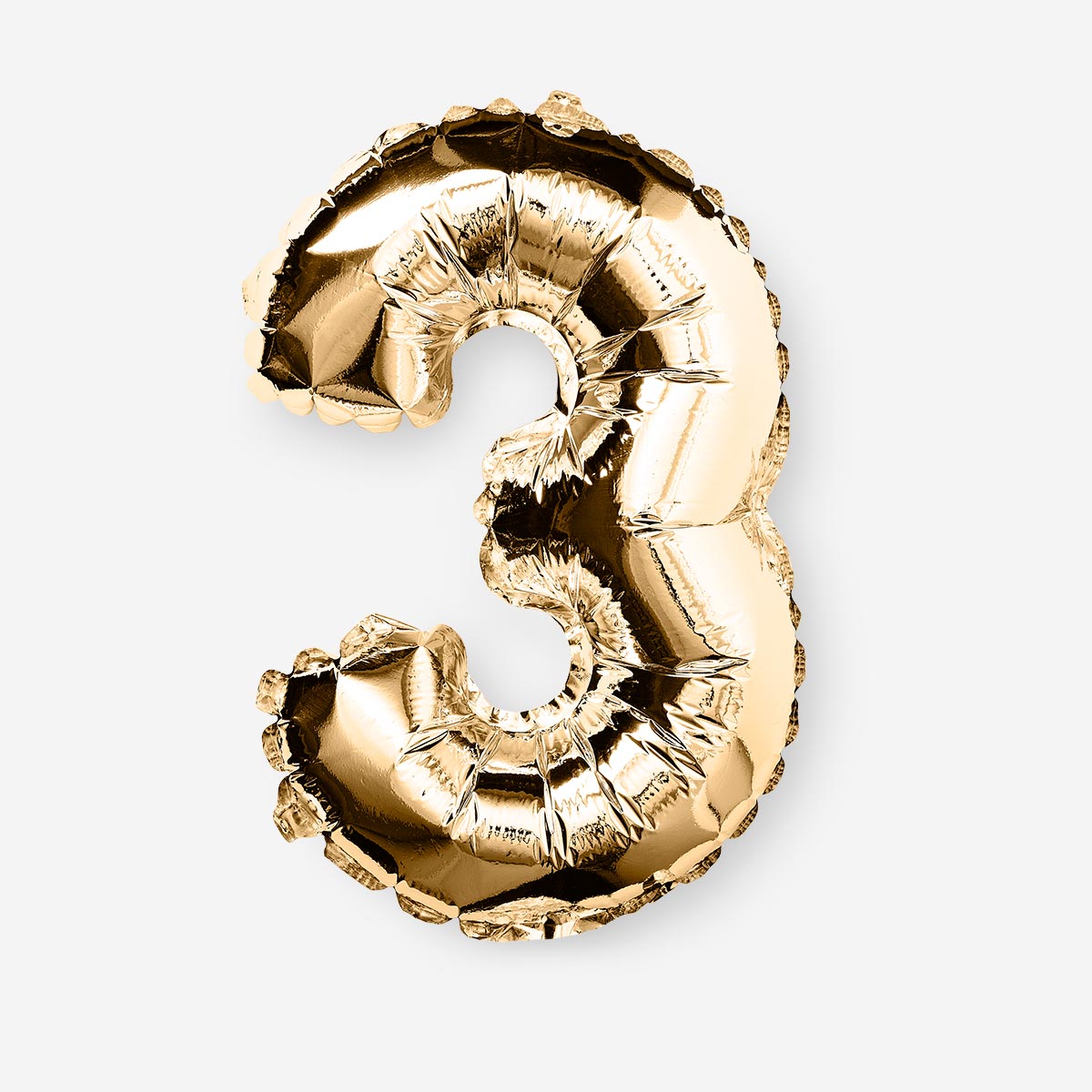 3 Numaralı Gold Folyo Balon
