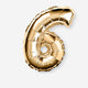BALLOON FOIL 6 GOLD 35 CM