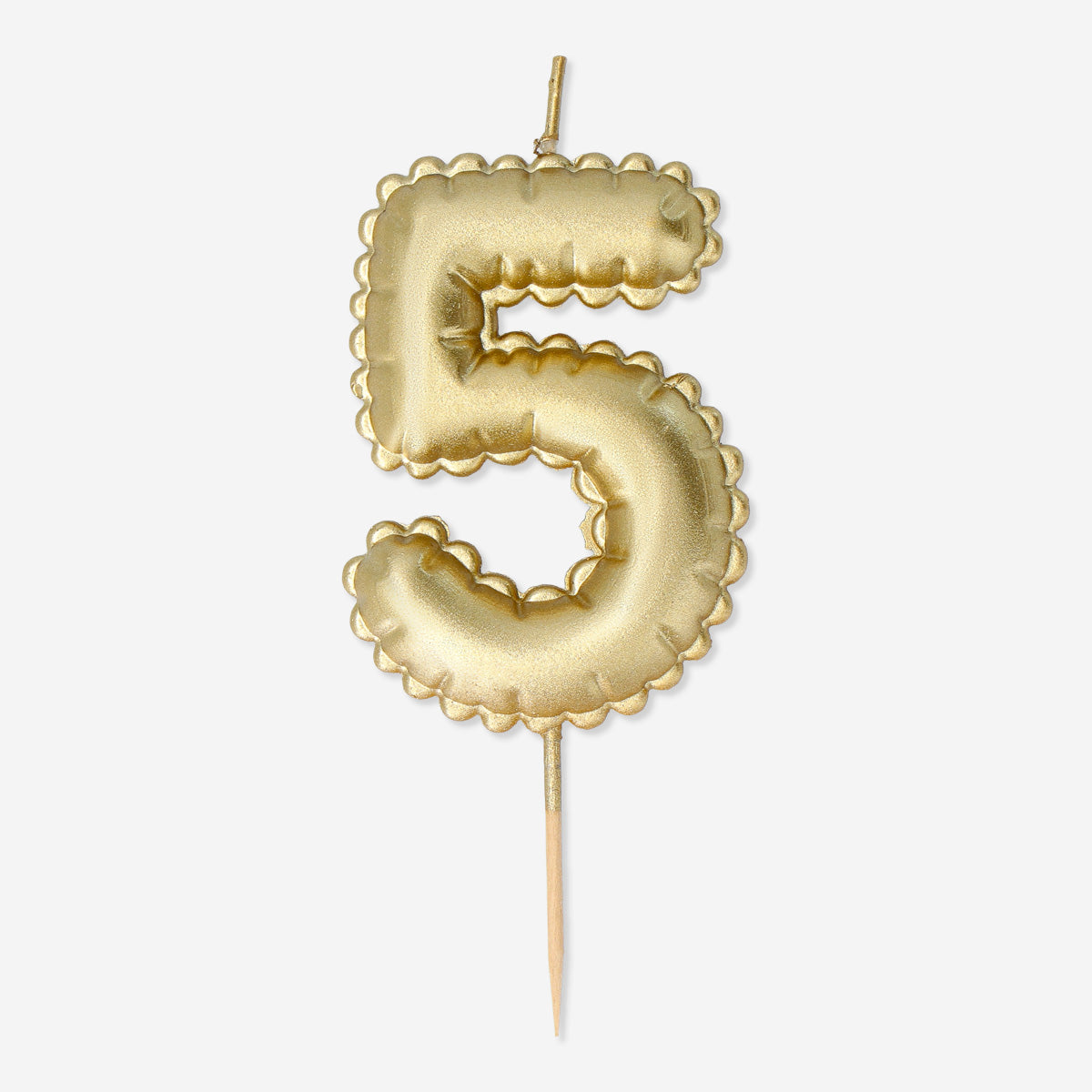 5 Numaralı Altın Rengi Pasta Mumu