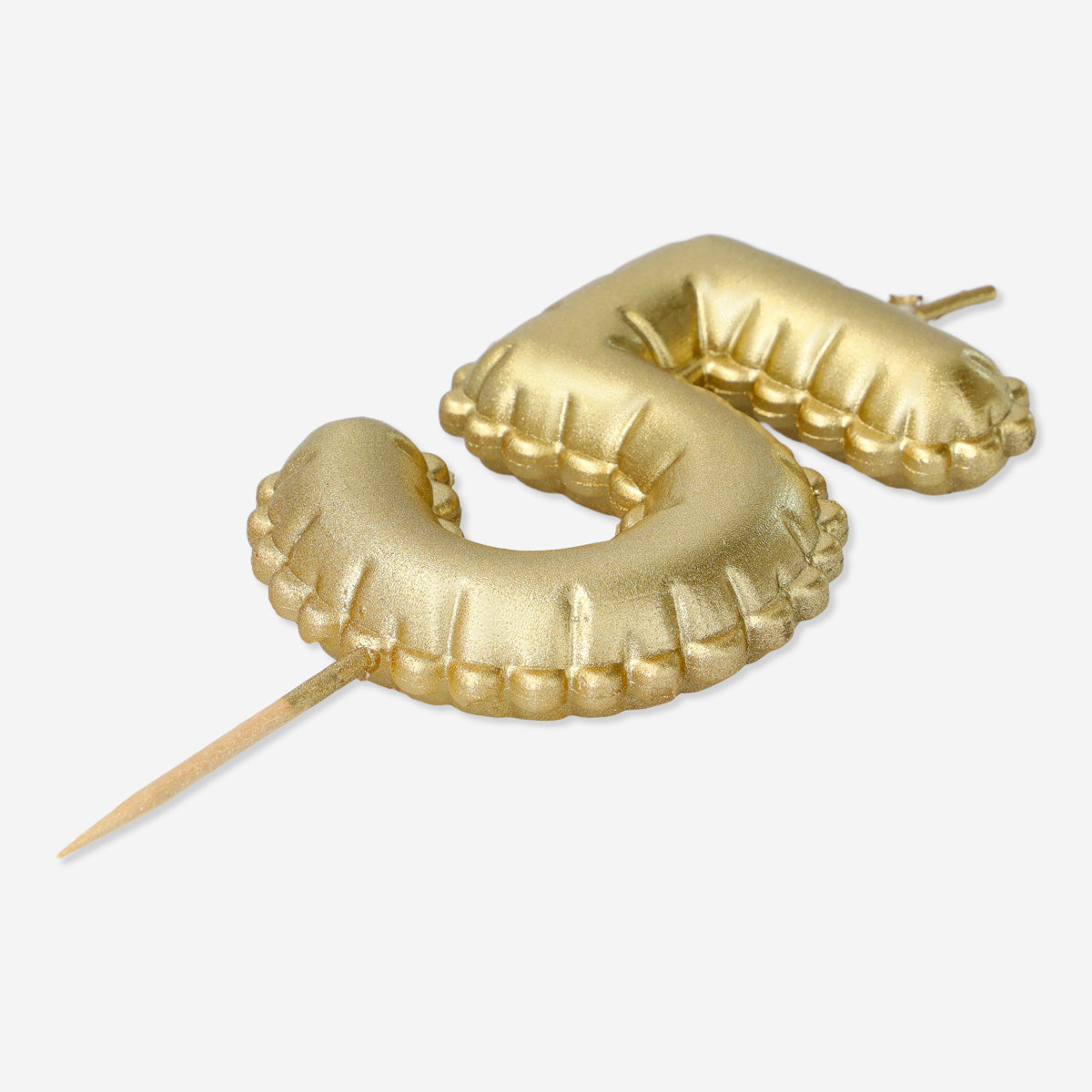 5 Numaralı Altın Rengi Pasta Mumu