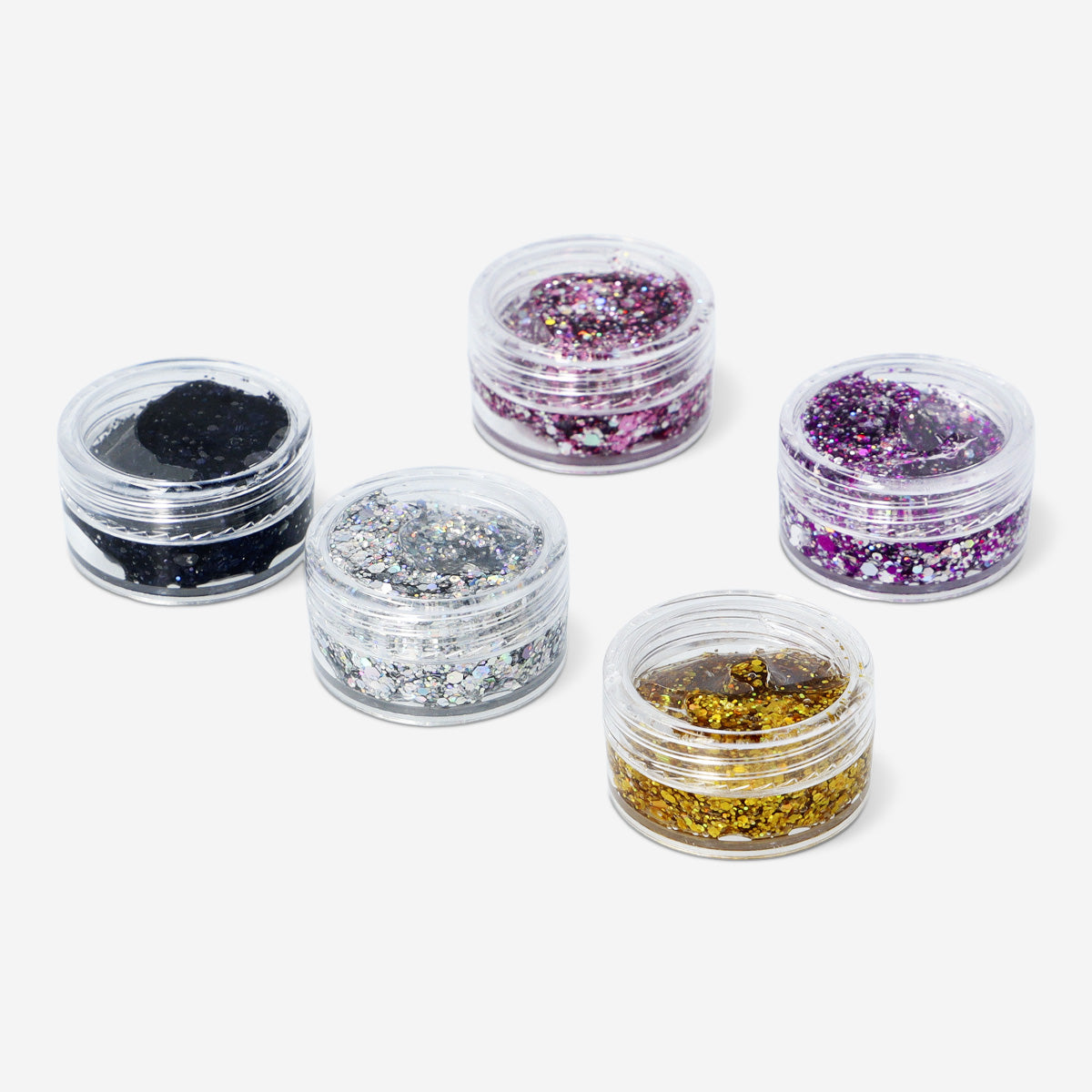 HAIR AND BODY GLITTER SET 5 GRAM JARS 5PCS