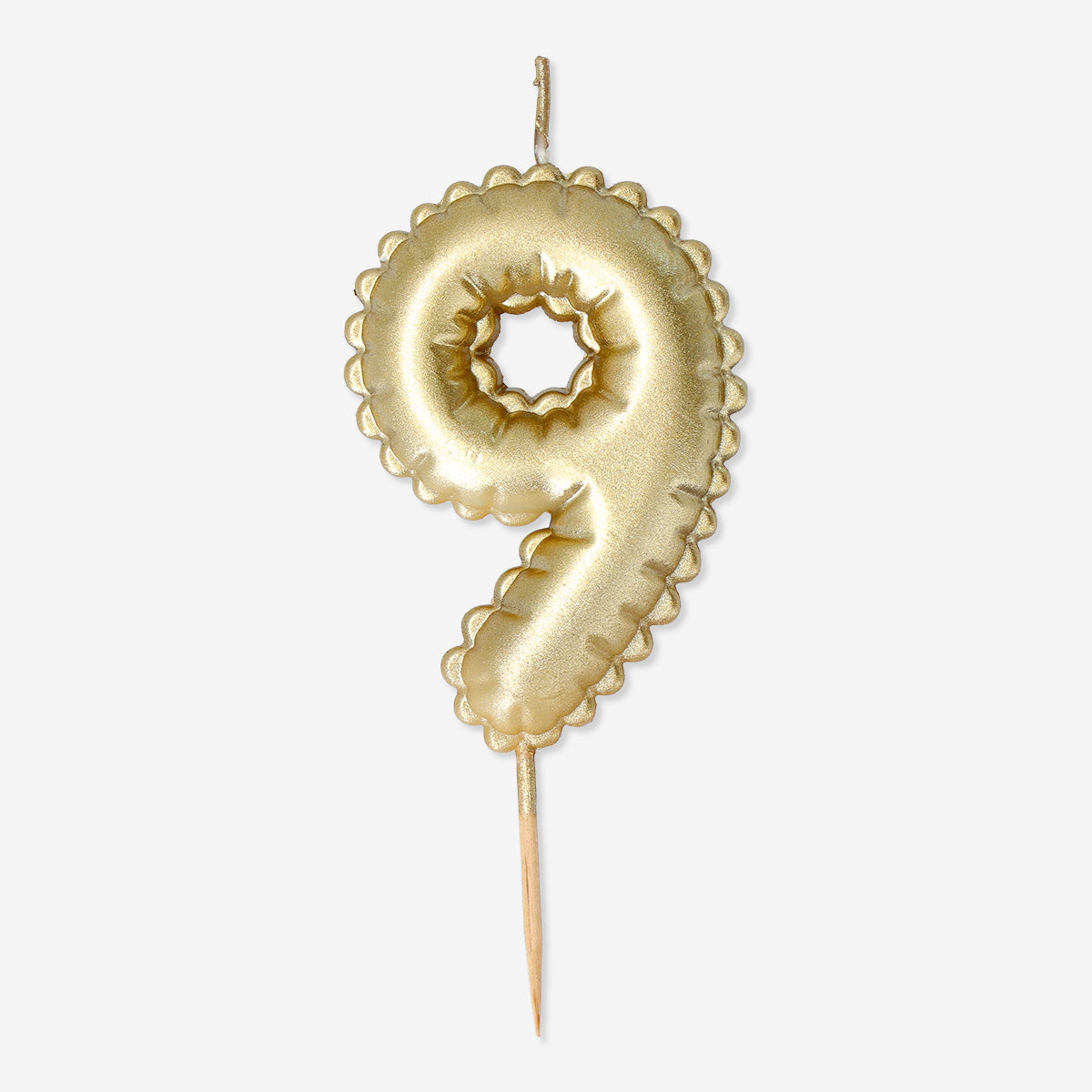 9 Numaralı Altın Rengi Pasta Mumu