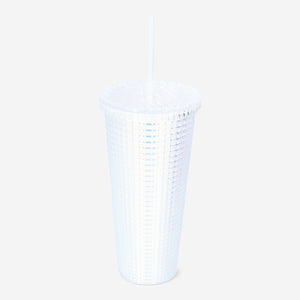 Beyaz Pipetli Plastik Bardak