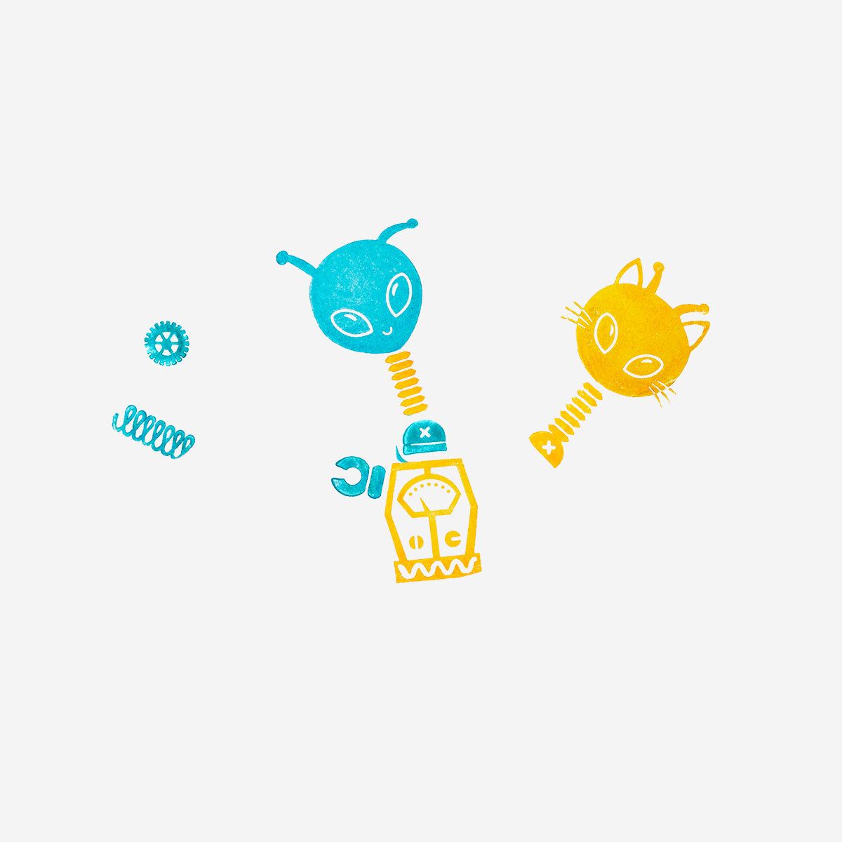 DIY ROBOT ALIEN STAMPS