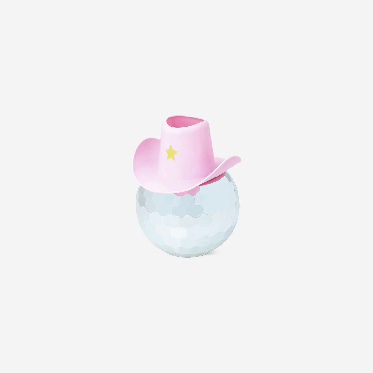 VASE PLASTIC COWBOY HAT DISCO PINK