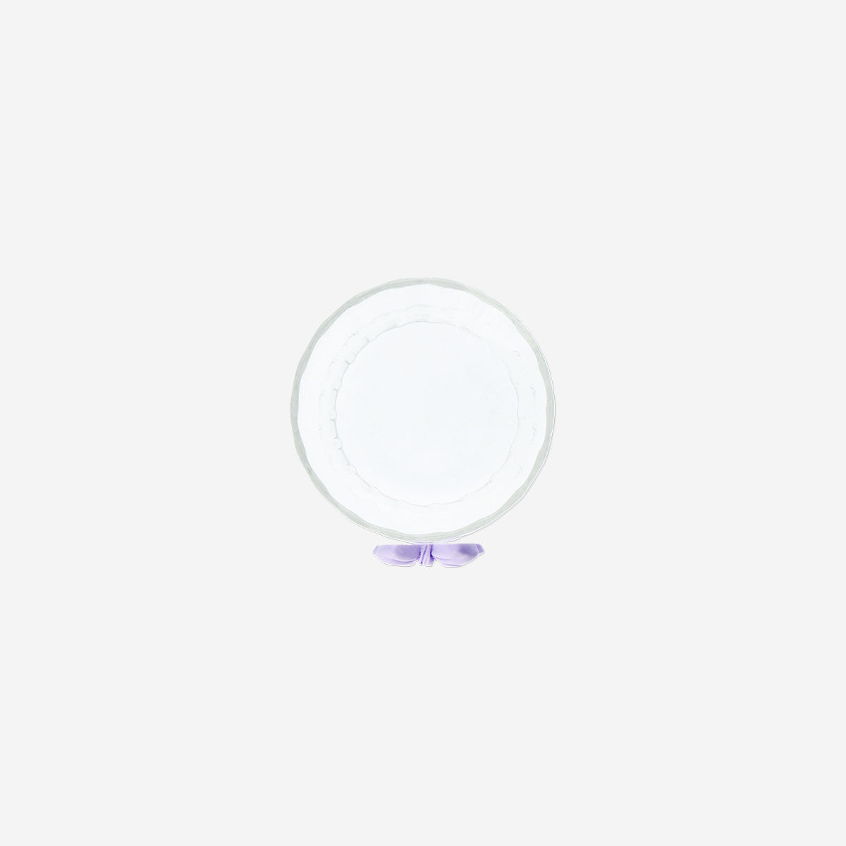 DRINKING GLASS WITH EMBOSSED PURPLE BOW OUTSIDE