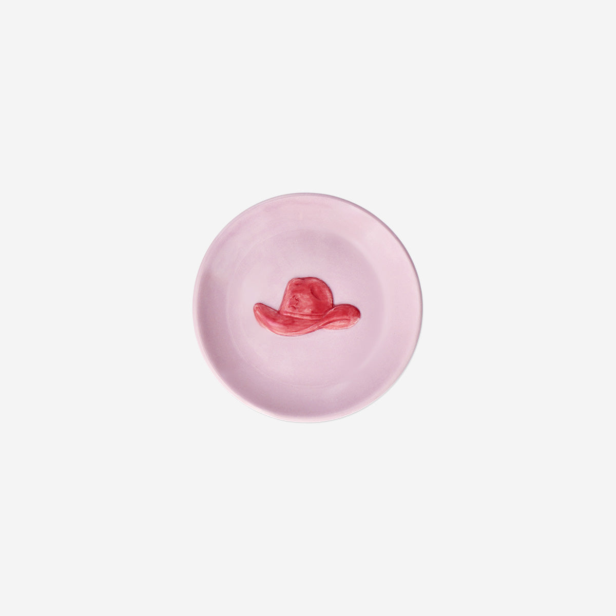 Pembe Kovboy Şapkası Desenli Takı Tabağı