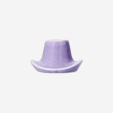 CANDLE HOLDER CERAMIC AS COWBOY HAT PURPLE