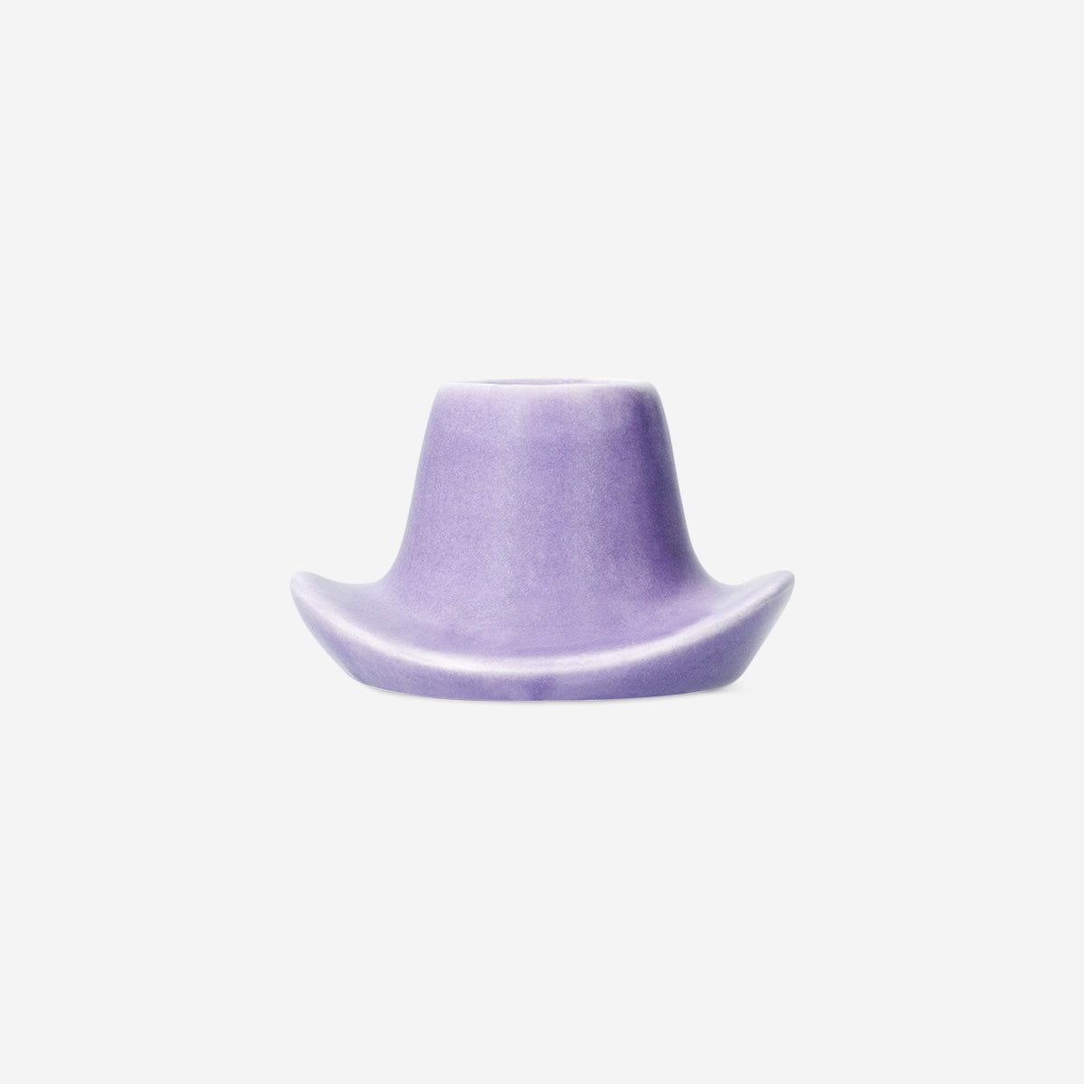CANDLE HOLDER CERAMIC AS COWBOY HAT PURPLE