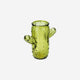 VASE GLASS H: 16CM CACTUS GREEN