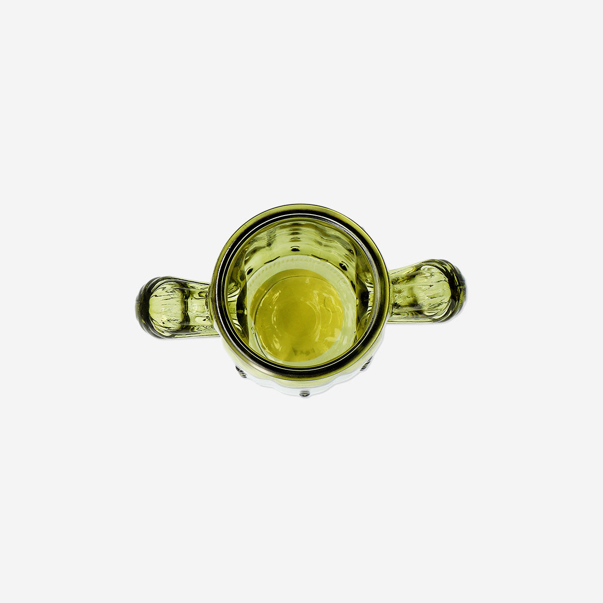 VASE GLASS H: 16CM CACTUS GREEN