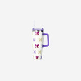 TUMBLER WITH HANDLE 1.2L LARGE SS BOW PRINT