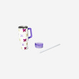 TUMBLER WITH HANDLE 1.2L LARGE SS BOW PRINT
