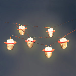 LIGHT CHAIN 6 PCS LED RECYCLED DISCO COWBOY HAT PINK