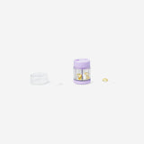 CASE FOR PILLS ROUND W SEPARATE ROOMS AND DISPENSER