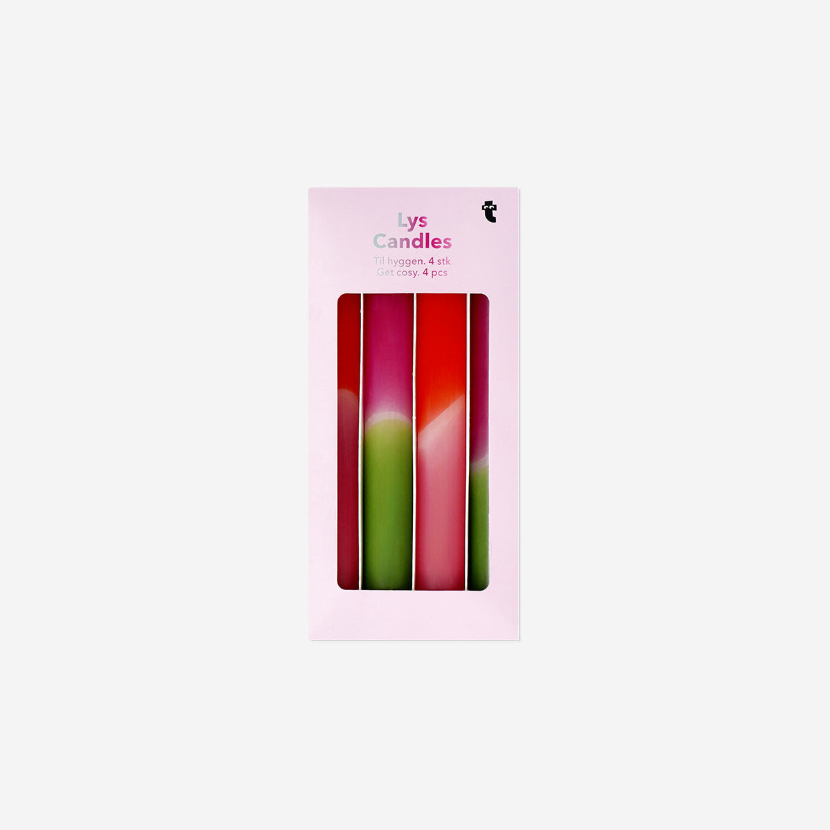 CANDLE DINNER H.20CM DIA 2,2CM 4PCS DIP DYE 2 COLOURS
