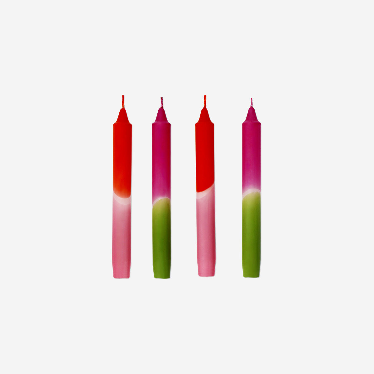 CANDLE DINNER H.20CM DIA 2,2CM 4PCS DIP DYE 2 COLOURS