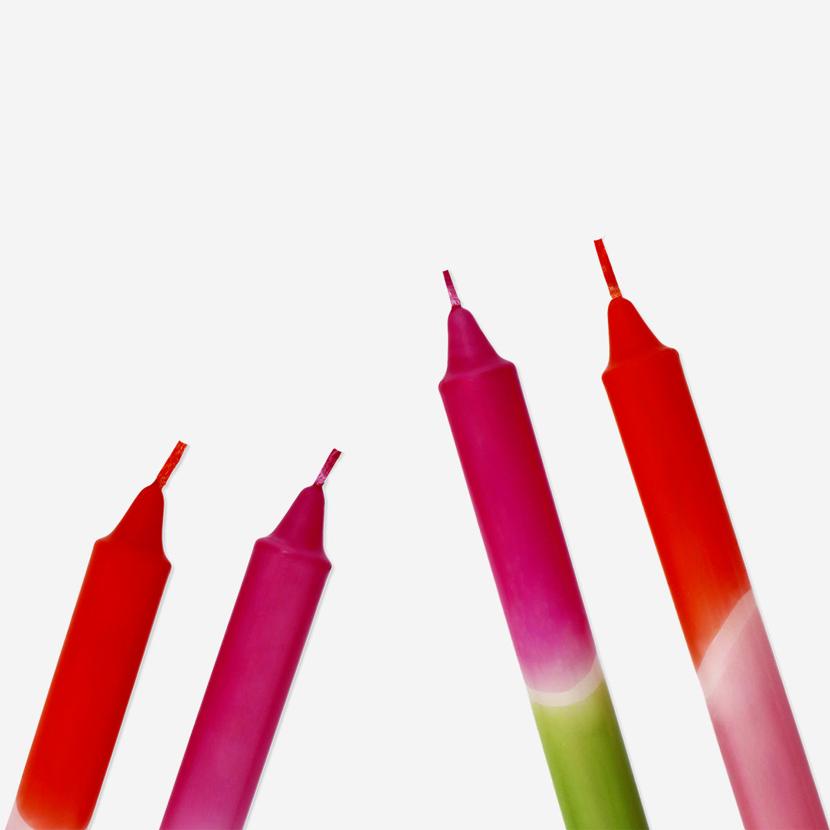 CANDLE DINNER H.20CM DIA 2,2CM 4PCS DIP DYE 2 COLOURS