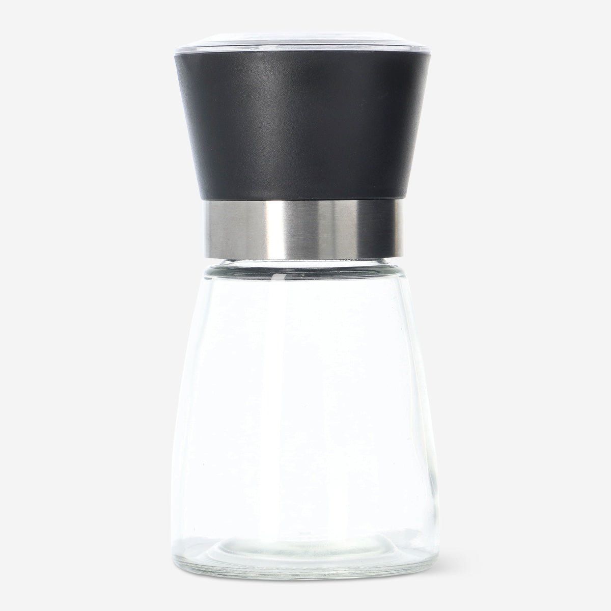 GRINDER SPICE BLACK TOP AND GLASS CONTAINER