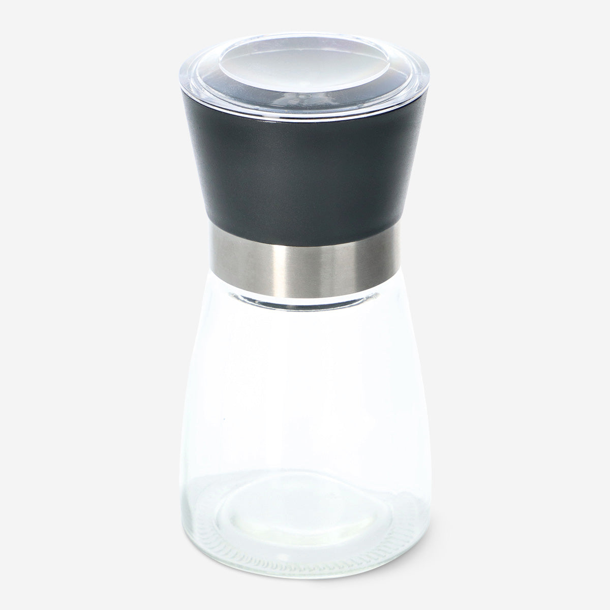 GRINDER SPICE BLACK TOP AND GLASS CONTAINER
