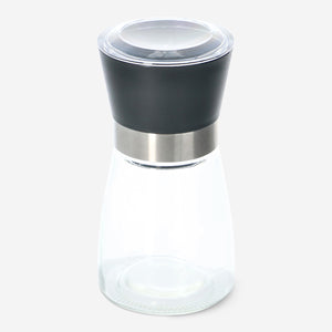 GRINDER SPICE BLACK TOP AND GLASS CONTAINER