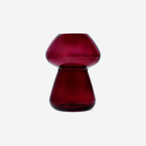 VASE MUSHROOM SHAPE GLASS PINK