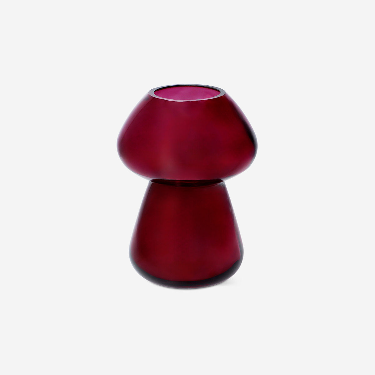 VASE MUSHROOM SHAPE GLASS PINK