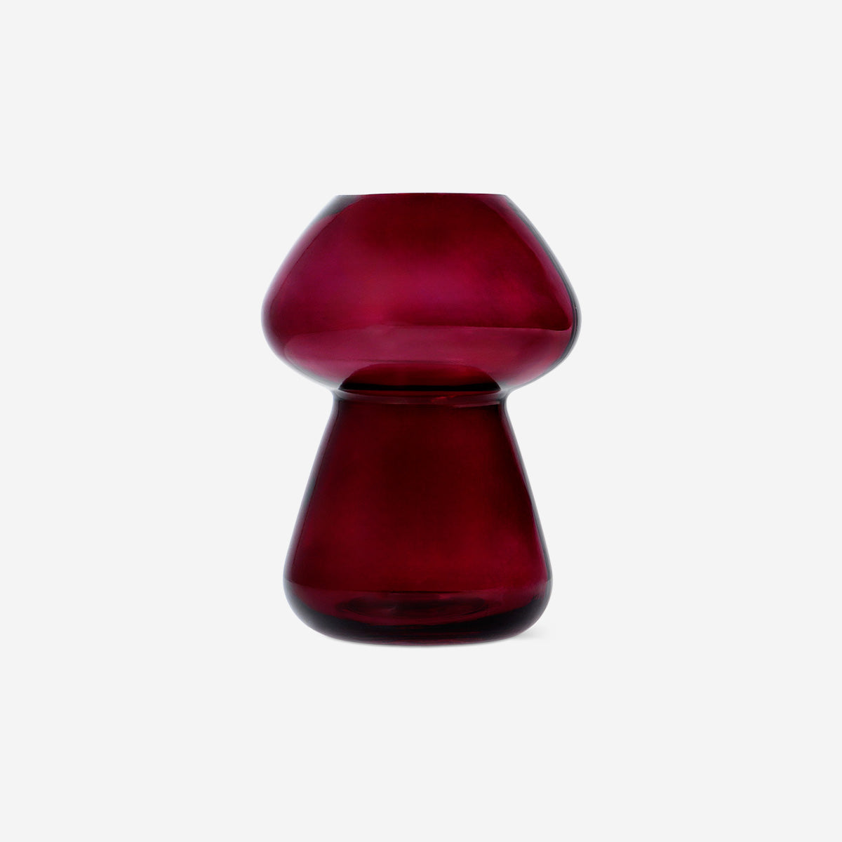 VASE MUSHROOM SHAPE GLASS PINK