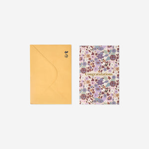 CARD W ENVELOPE FLOWER PATTERN