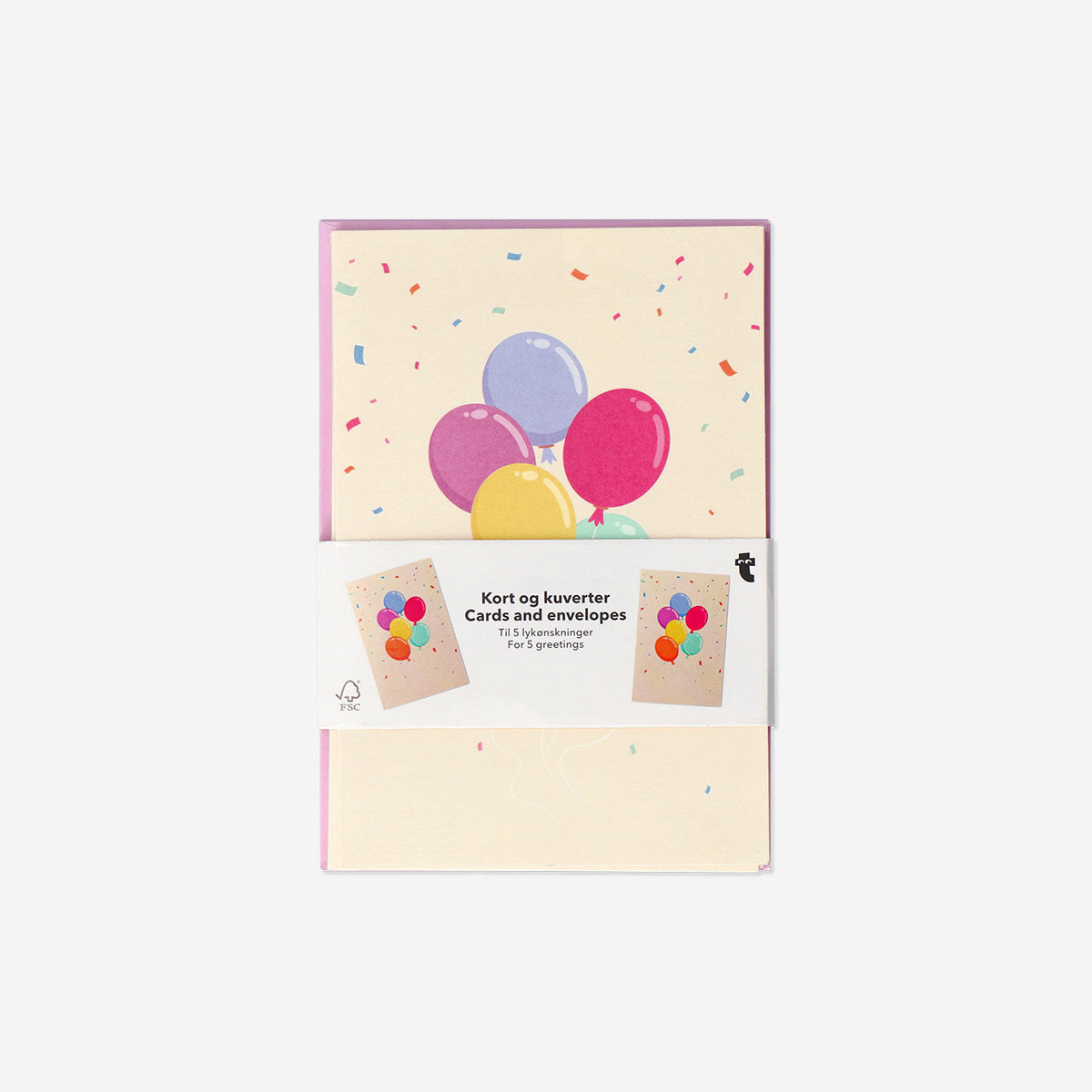 CARD W ENVELOPE BALLOONS SET OF 5