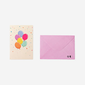 CARD W ENVELOPE BALLOONS SET OF 5