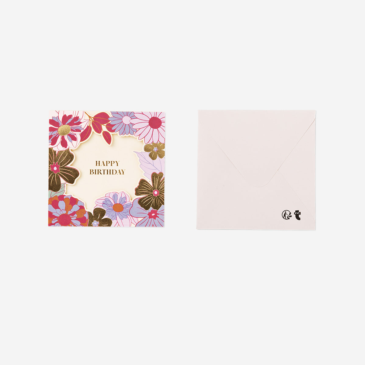CARD W ENVELOPE FLOWERS EDGE